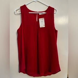 Red dress shirt tank top